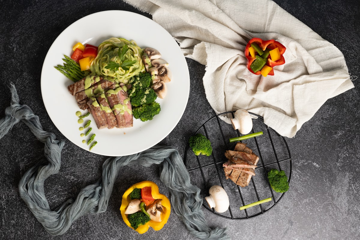 Farm-fresh ingredients arranged for daily meal preparation